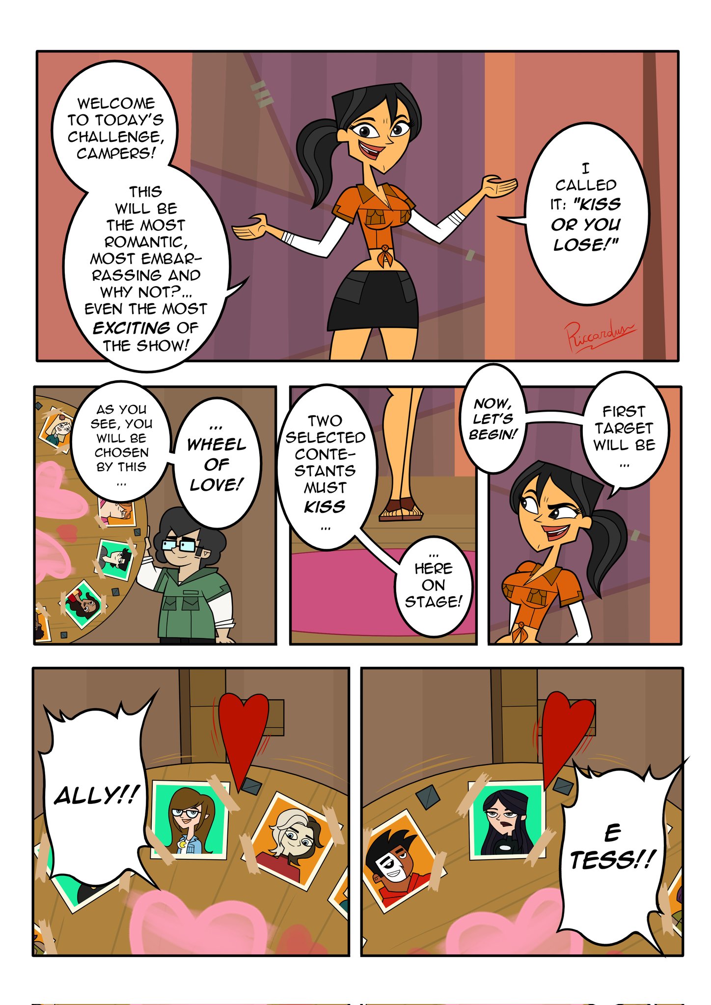 I made a comic hentai from the fanmade series Disventure Camp to the "Kiss or Lose!" challenge