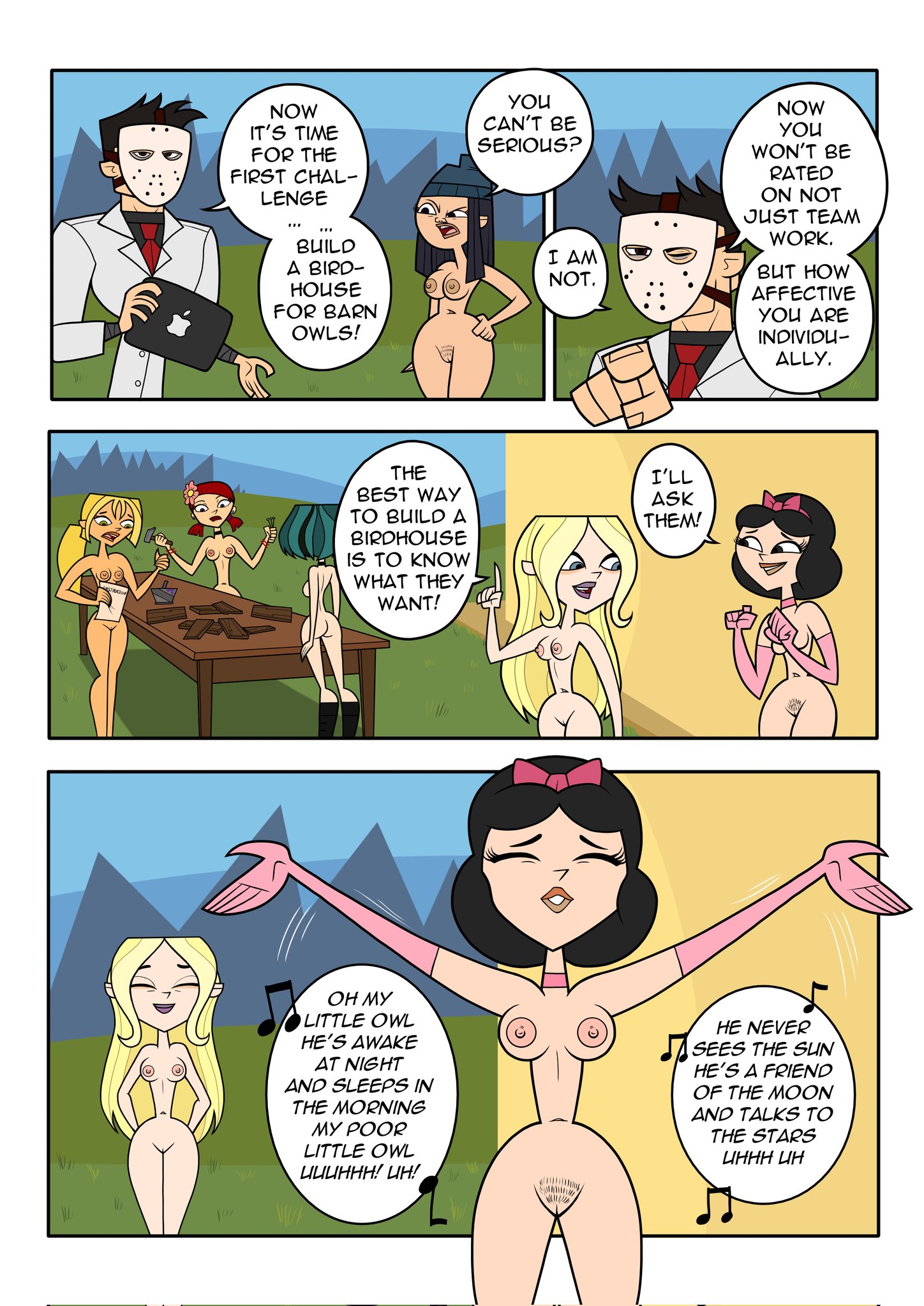 Fifth comic page of a Total Drama Fan Sexy Comic called "Environmental Challenge" for an anonymous person