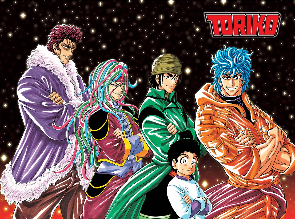toriko, un anime shonen de comida gourmet que si lo sacas de contexto, seria técnicamente un anime tipo arem xD