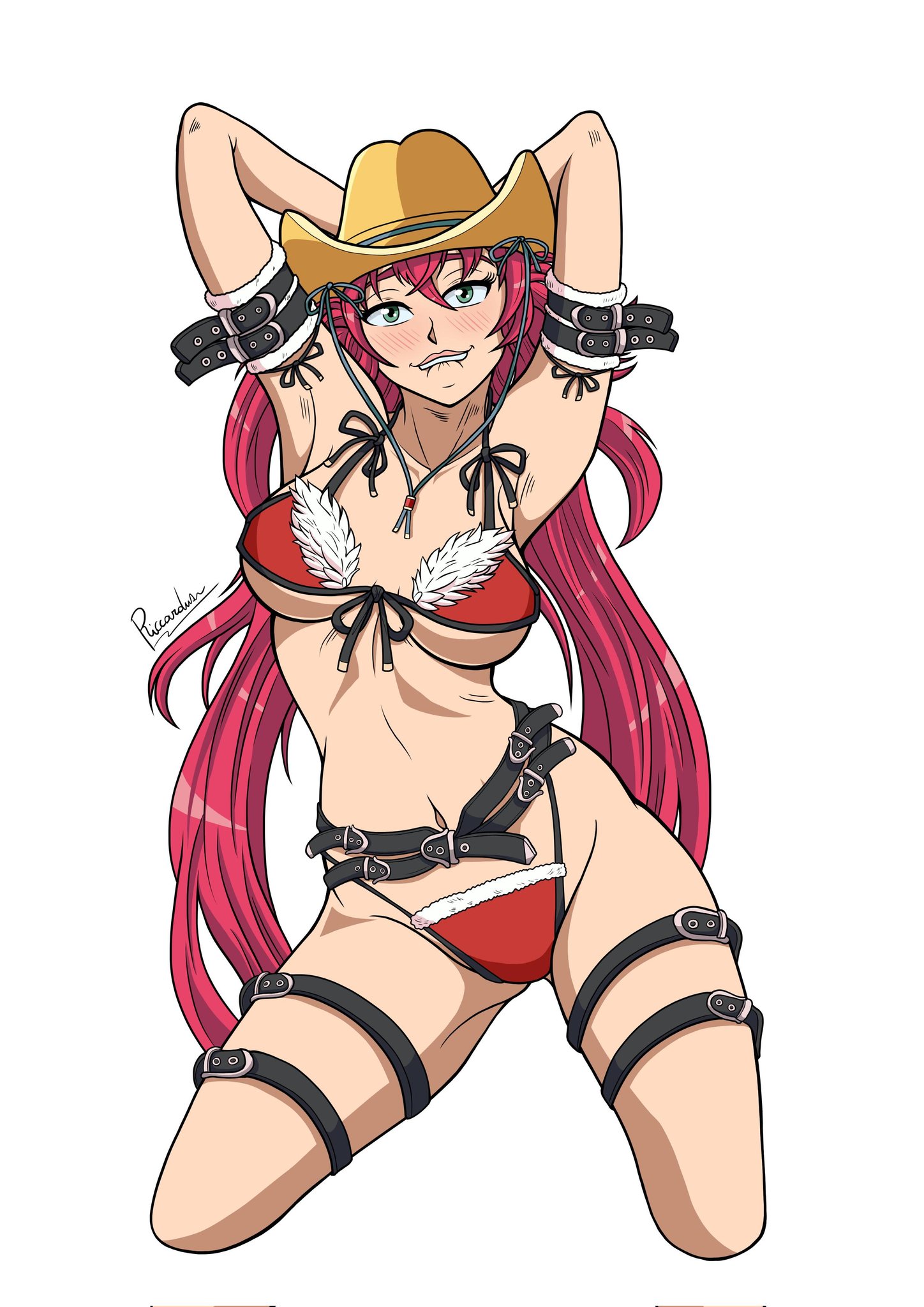 Commission for an anonymous person drawing a pin-up of Kagura from the Onechanbara Z video game: Kagura