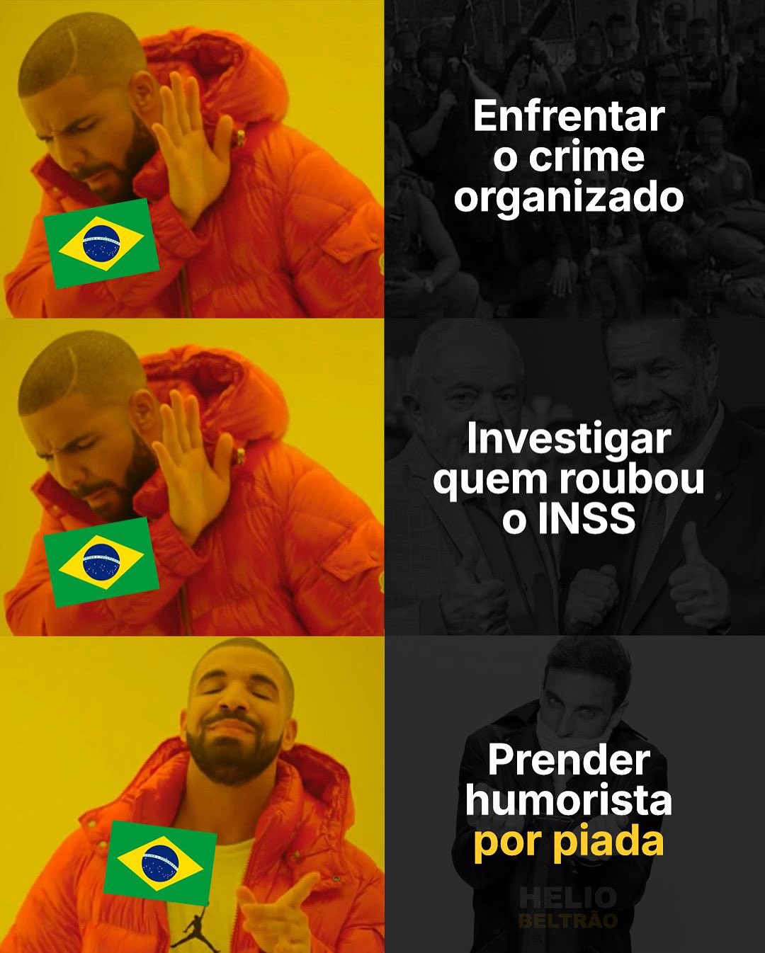Pessoas não se doem com crime organizado pelos traficantes, roubo do INSS levam na boa