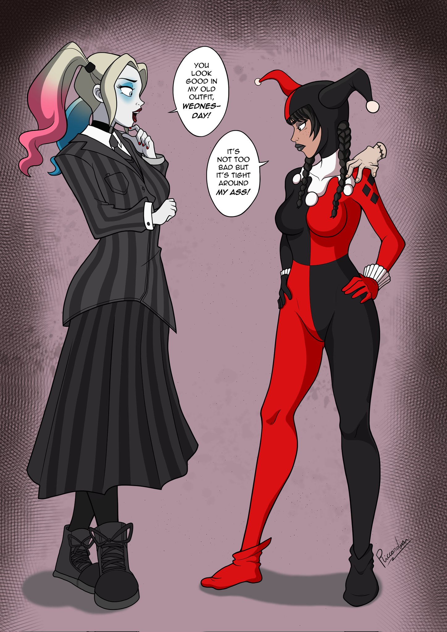 My crazy girl and my favorite goth girl in one drawing My crazy girl and my favorite goth girl in one drawing