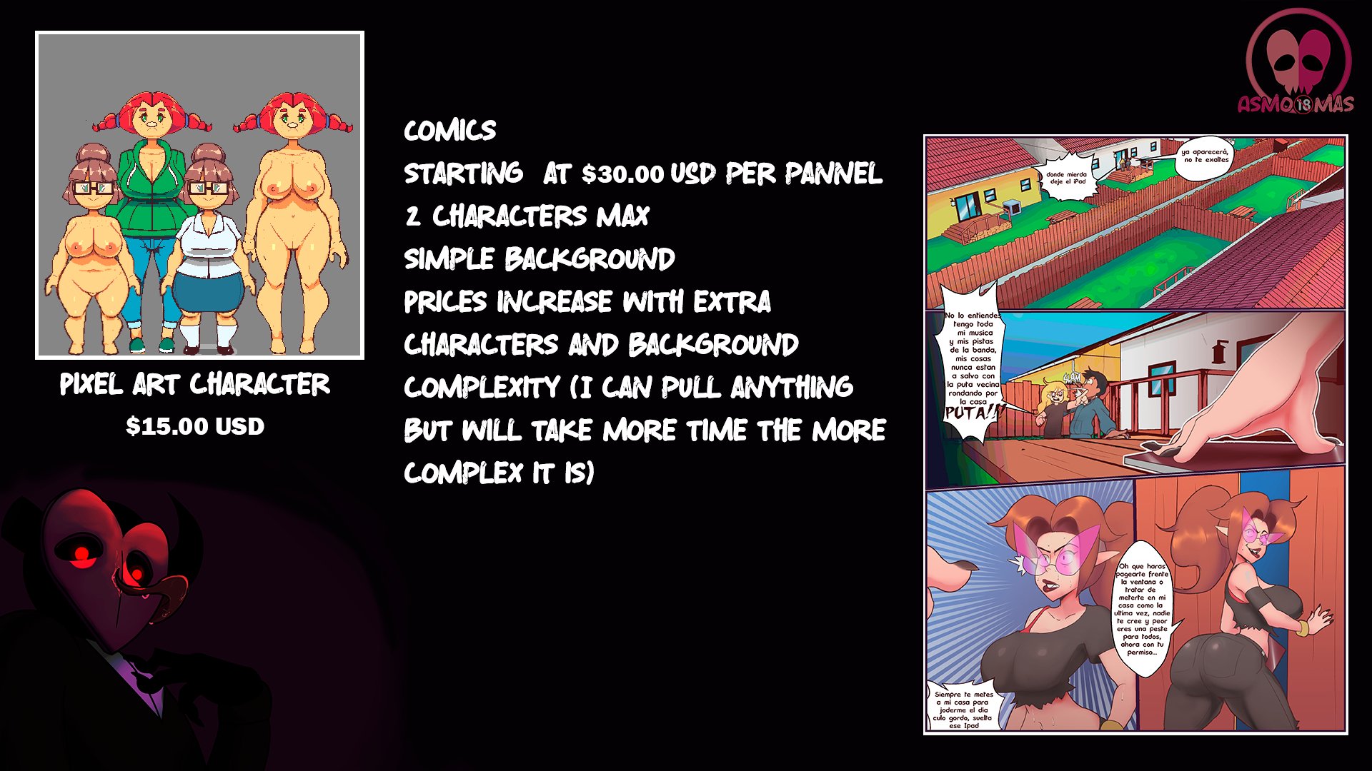 Commissions open, 3 slots per week. Comics will be limited to only 2 per month. I draw almost anything. Commissions open, 3 slots per week. Comics will be limited to only 2 per month. I draw almost anything.