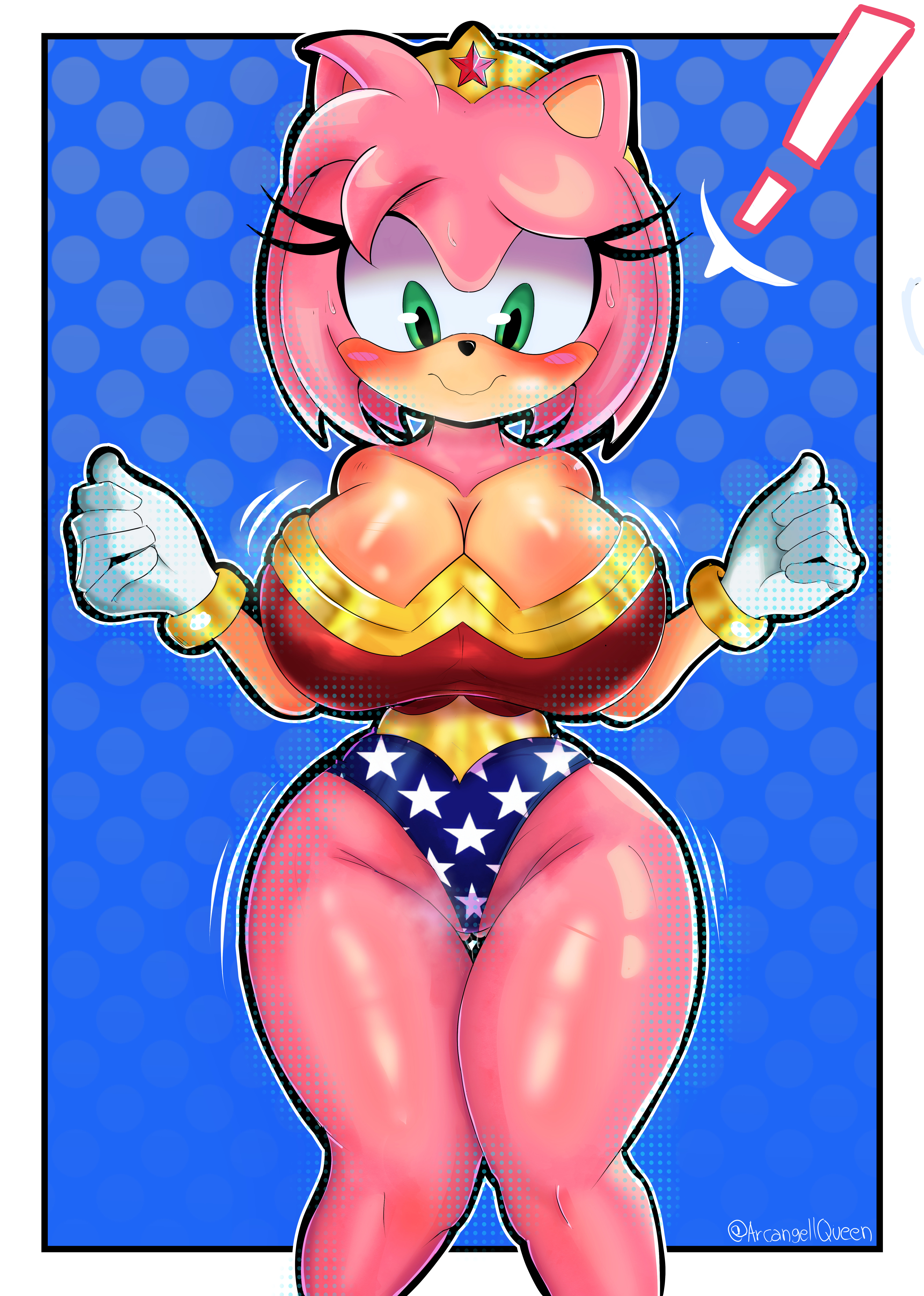 Amy Rose in a tight outfit