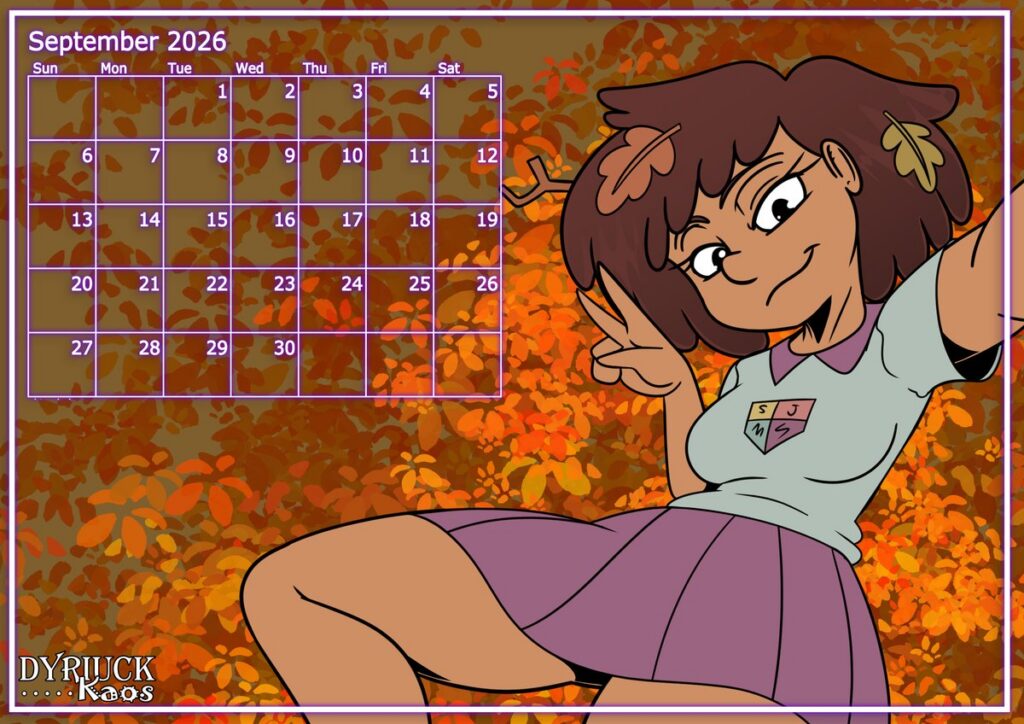 September 2026 calendar art by Dyriuck_kaos